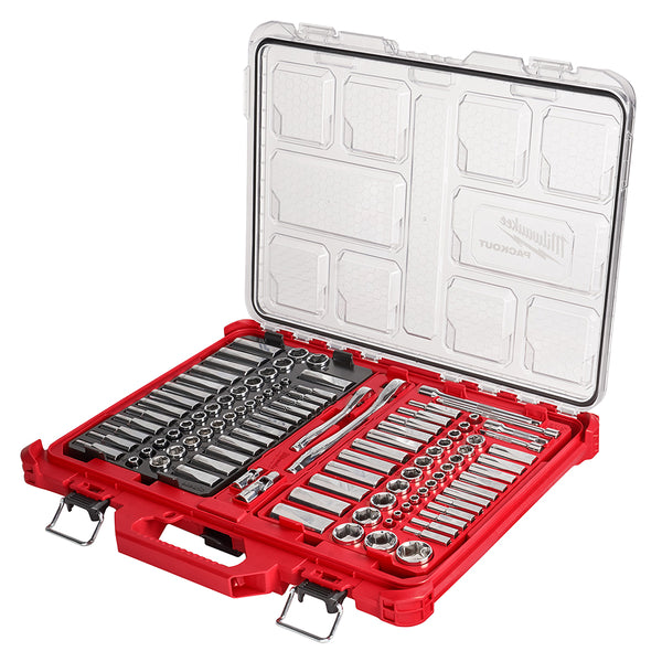 Milwaukee, 48-22-9486 1/4'' & 3/8'' Drive 106pc Socket Set with PACKOUT Low-Profile Organizer