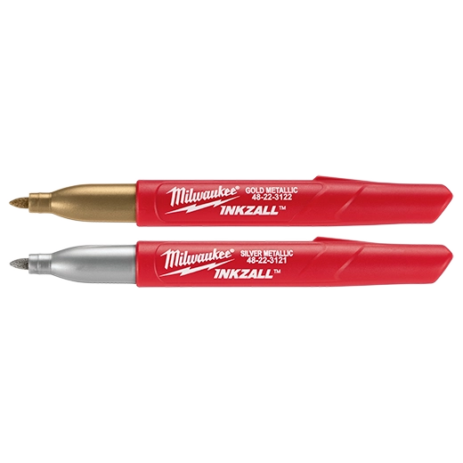 Milwaukee, 48-22-3123 INKZALL Fine Point Metallic Markers (Silver / Gold)