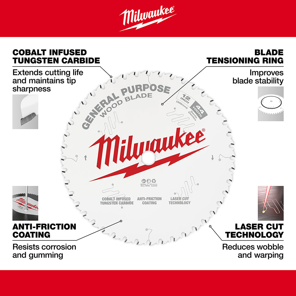 Milwaukee, 48-40-1036 10 in. 40T + 60T Two Pack Circular Saw Blades