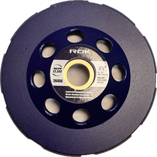 ROK 26456 4-1/2″ Double Row Segmented Diamond Cup Wheel