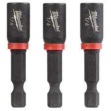 Milwaukee 49-66-4522 SHOCKWAVE™ Impact 1/4″ x 1-7/8″ Magnetic Nut Driver (3-Pack)