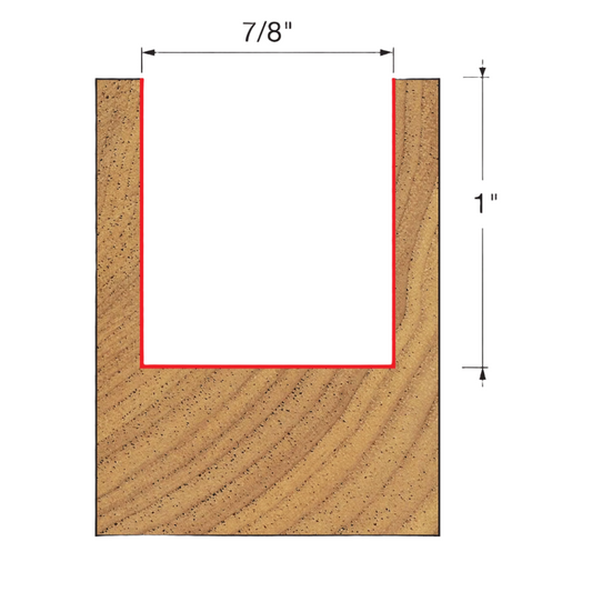 Freud 08-166 7/8'' Double Flute Straight Router Bit 3/8'' Shank