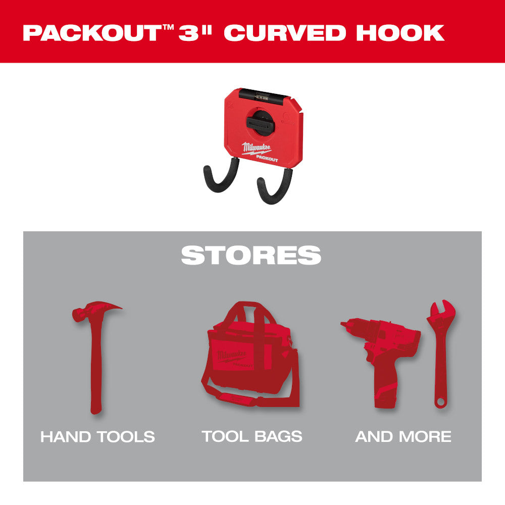 Milwaukee, 48-22-8335 PACKOUT 3in Curved Hook