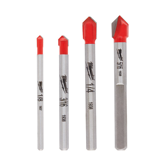 Milwaukee, 48-20-8988 Glass & Tile Drill Bit Set - 4 Piece