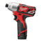 Milwaukee, 2462-22 M12 12 Volt Lithium-Ion Cordless 1/4 in. Hex Impact Driver Kit