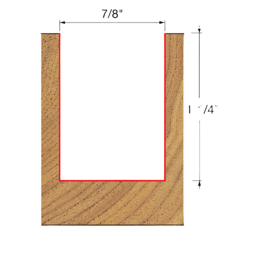 Freud, 12-115 7/8'' Double Flute Straight Router Bit 1/2'' Shank