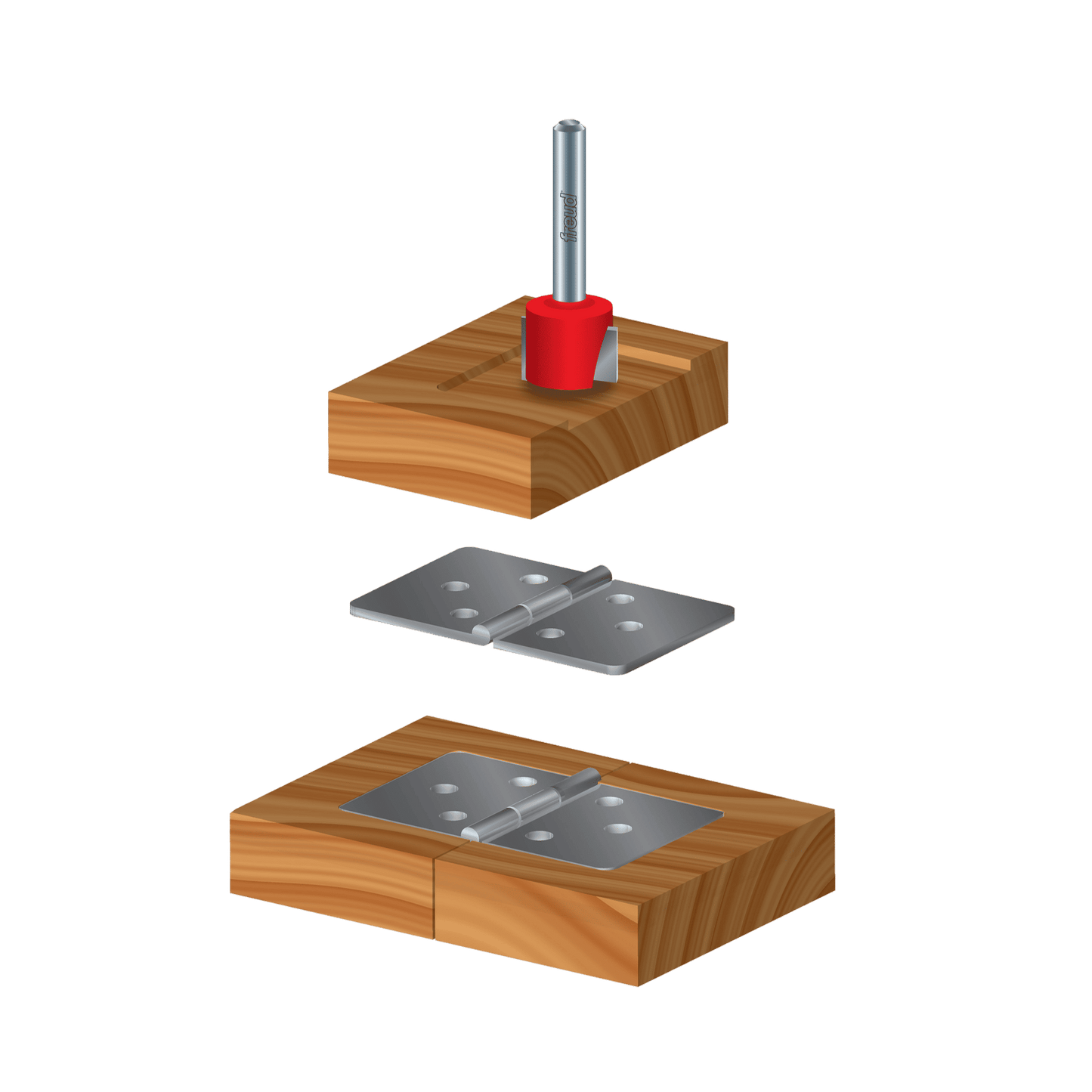 Freud, 16-528 Mèche à mortaiser à roulement supérieur 1-1/2'', tige 1/2'' 14785