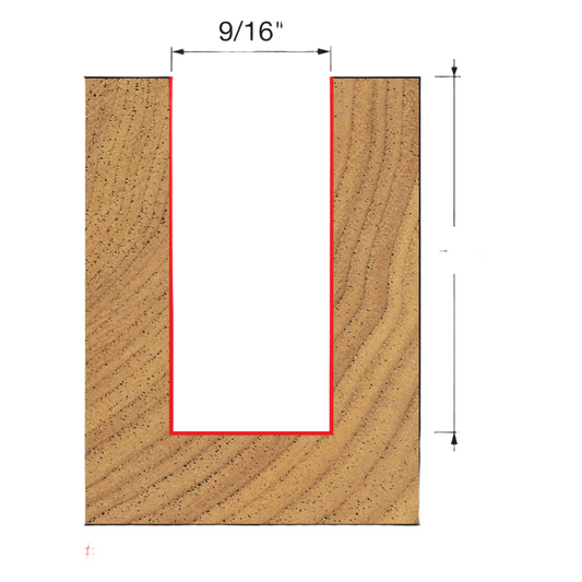 Freud 11-184 Embout droit à cannelure simple 9/16'', tige 1/2''