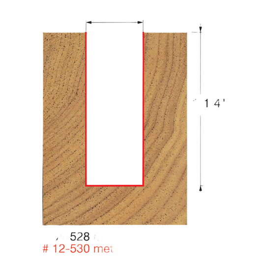 Freud, 05-528 12mm Double Flute Metric Straight Router Bit 1/4'' Shank