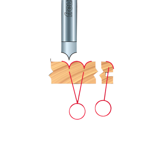 Freud, 20-301 Radius V-Groove Router Bit for Freud's 99-472 Beadboard System, 1/4'' Shank