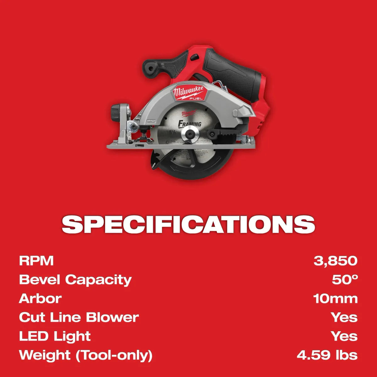 Milwaukee 2521-20 M12 FUEL™ 5-3/8" Circular Saw