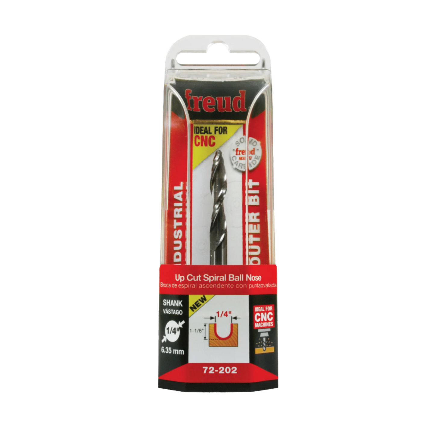 Freud 72-202 Fraise à toupie à nez sphérique en spirale coupée vers le haut 13007