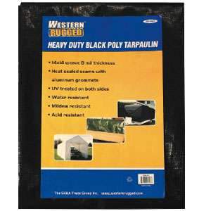 Western Rugged, WR11650 16' X 20' Black Tarp 8 Mil
