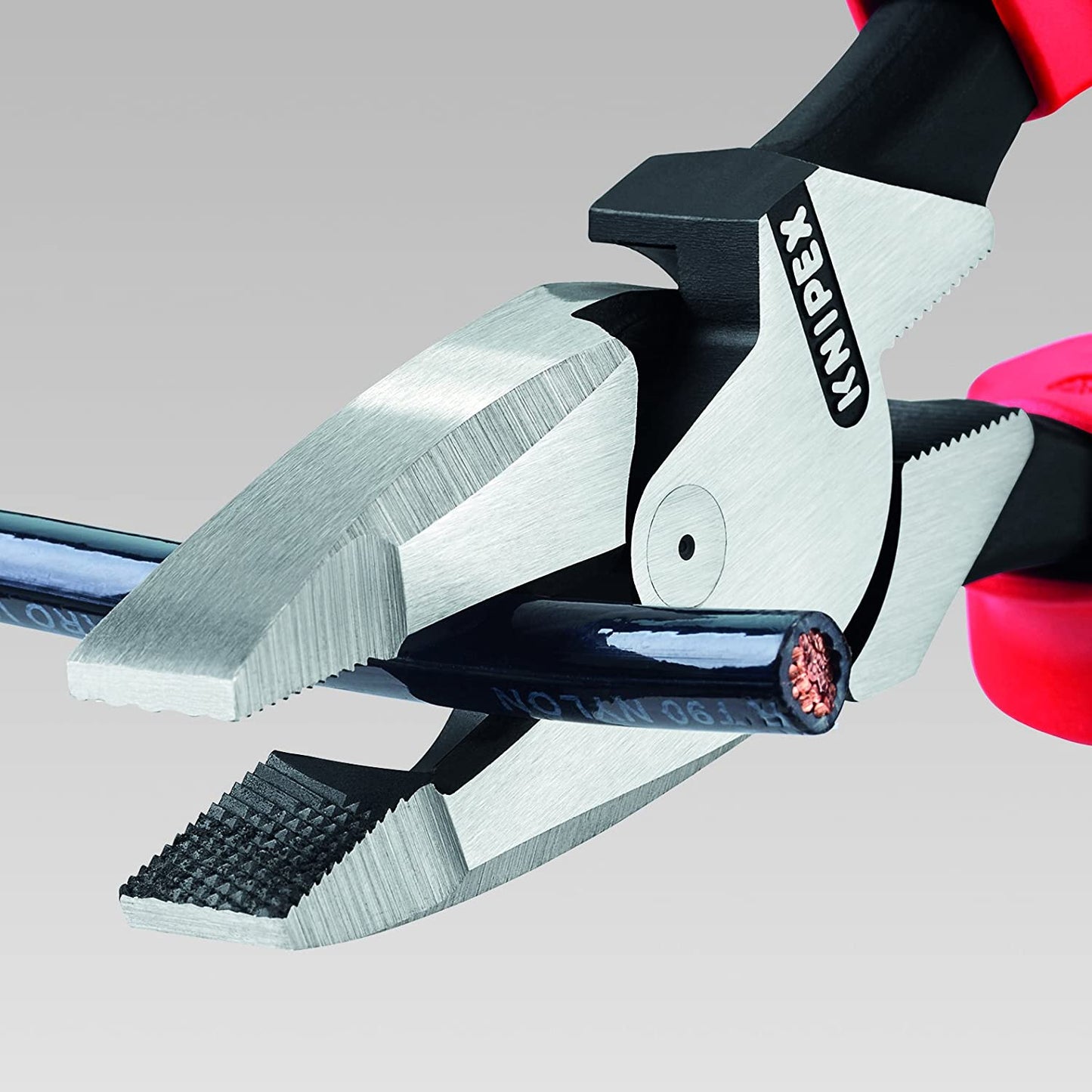 Knipex 09 11 240 Pince de monteur de lignes à effet de levier ultra élevé de 9,5 pouces avec extracteur de ruban à poisson et pince à sertir