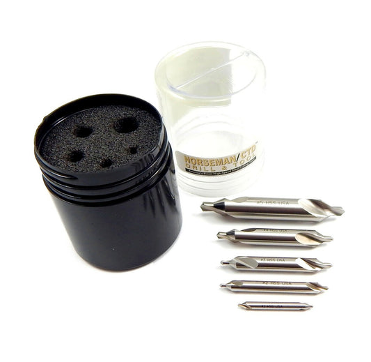 Norseman DC-5 Center Drill Pilot Countersink Set 5pc Size #1-5
