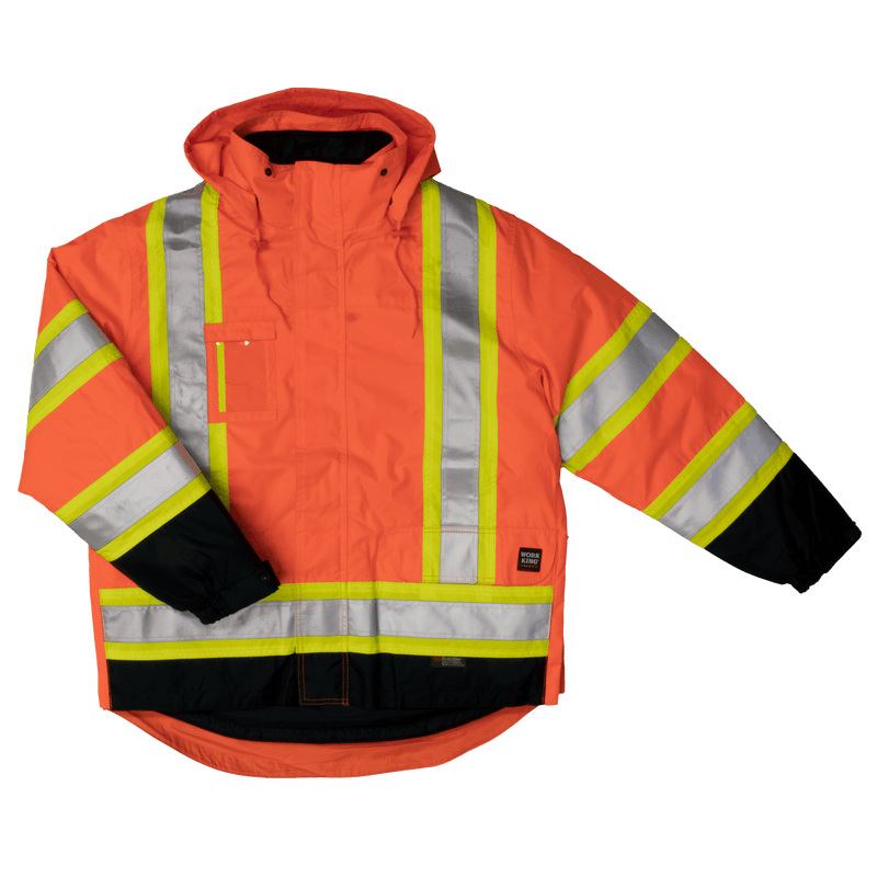 Work King High Visibility Work Lined 5-In-1 Jacket S426 by Tough Duck