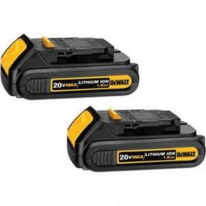 DeWalt DCB201-2 20V MAX Lithium Ion Compact Battery Pack 1.5 Ah 2 Pack