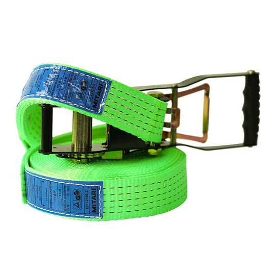 Ergolash, E485050271542 Ratchet lashing strap 50mm Width 9 meter long Green Fluorescent