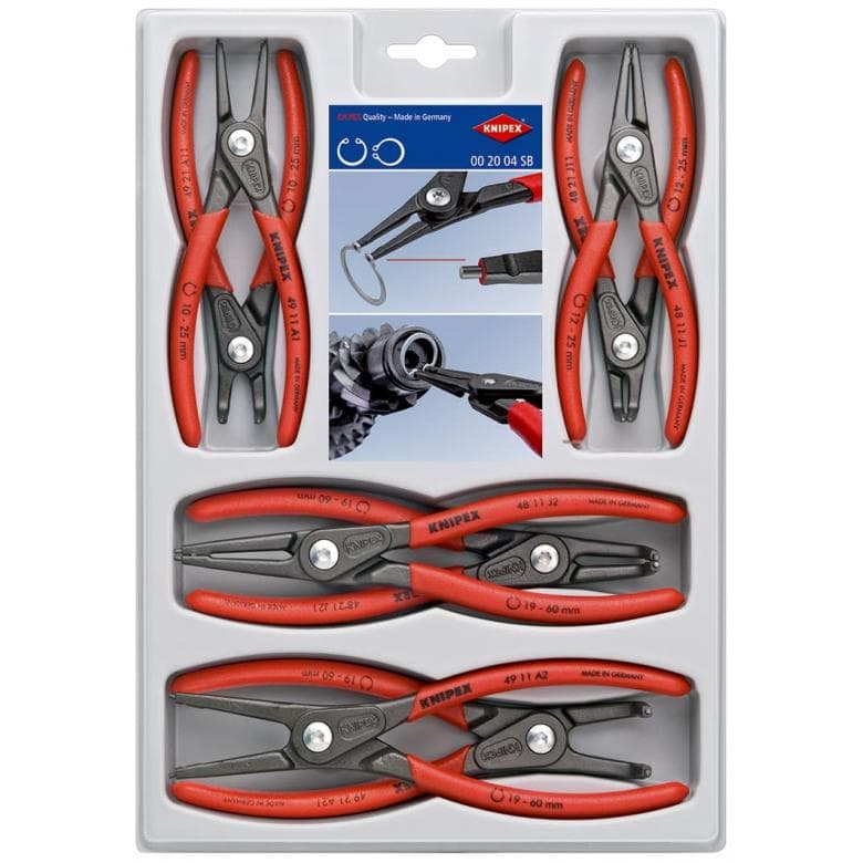 Knipex, 00 20 04 SB Jeu de 8 pinces à circlips de précision pour circlips