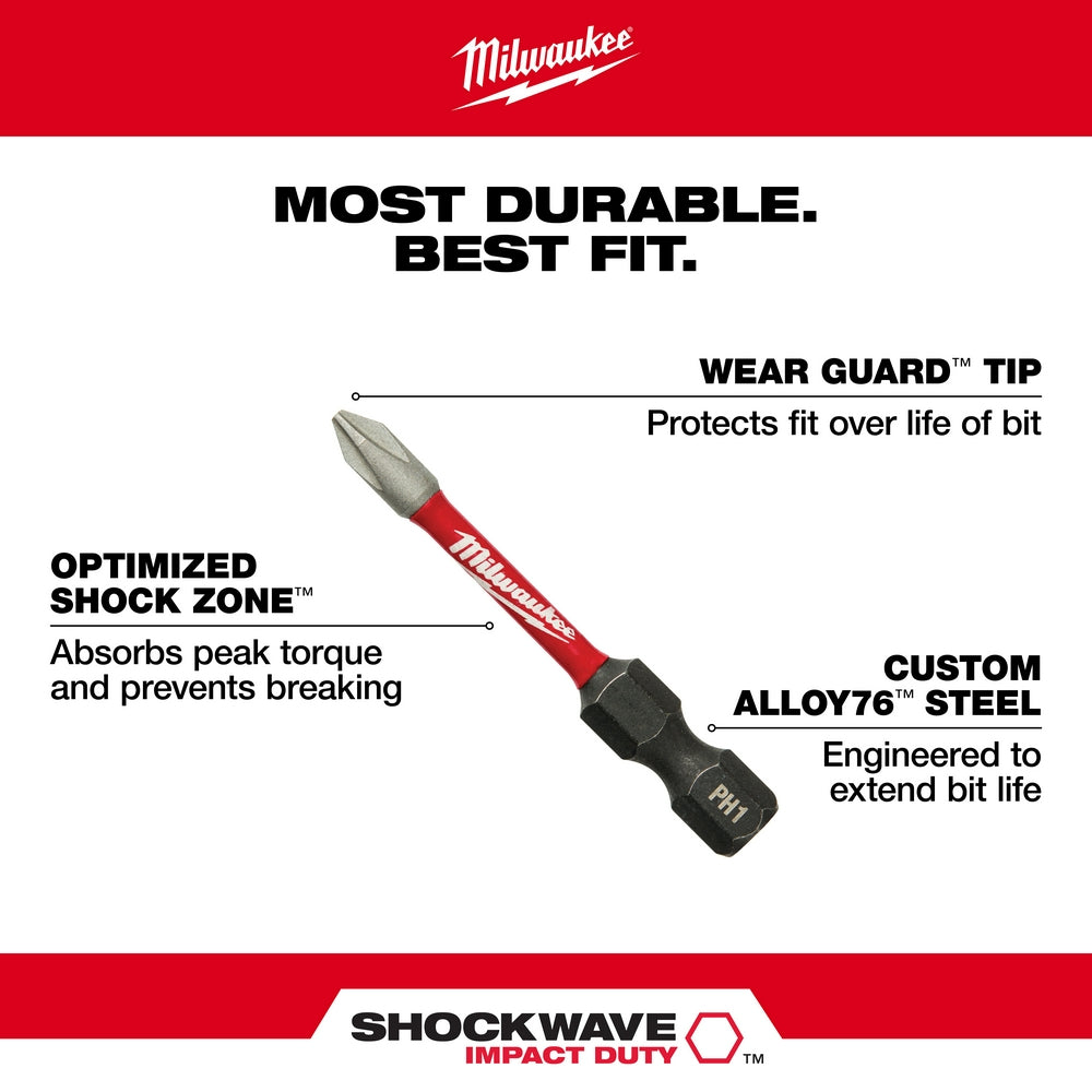 Milwaukee, 48-32-4403 Jeu d'embouts de tournevis SHOCKWAVE Impact Duty™ (18 pièces)