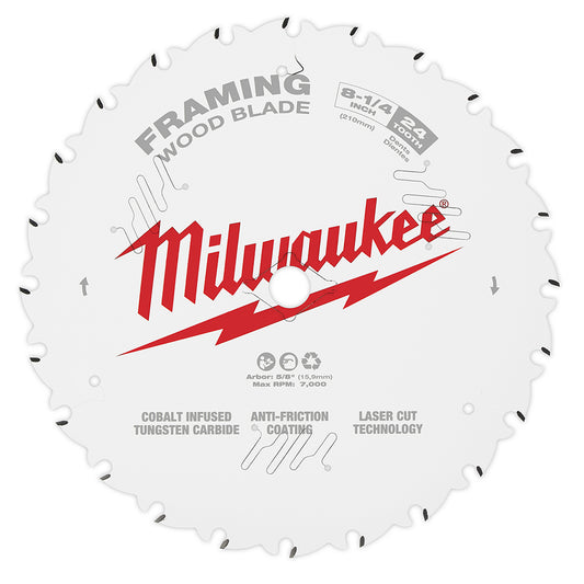 Milwaukee, 48-40-0820 8-1/4 in. 24T Framing Circular Saw Blade