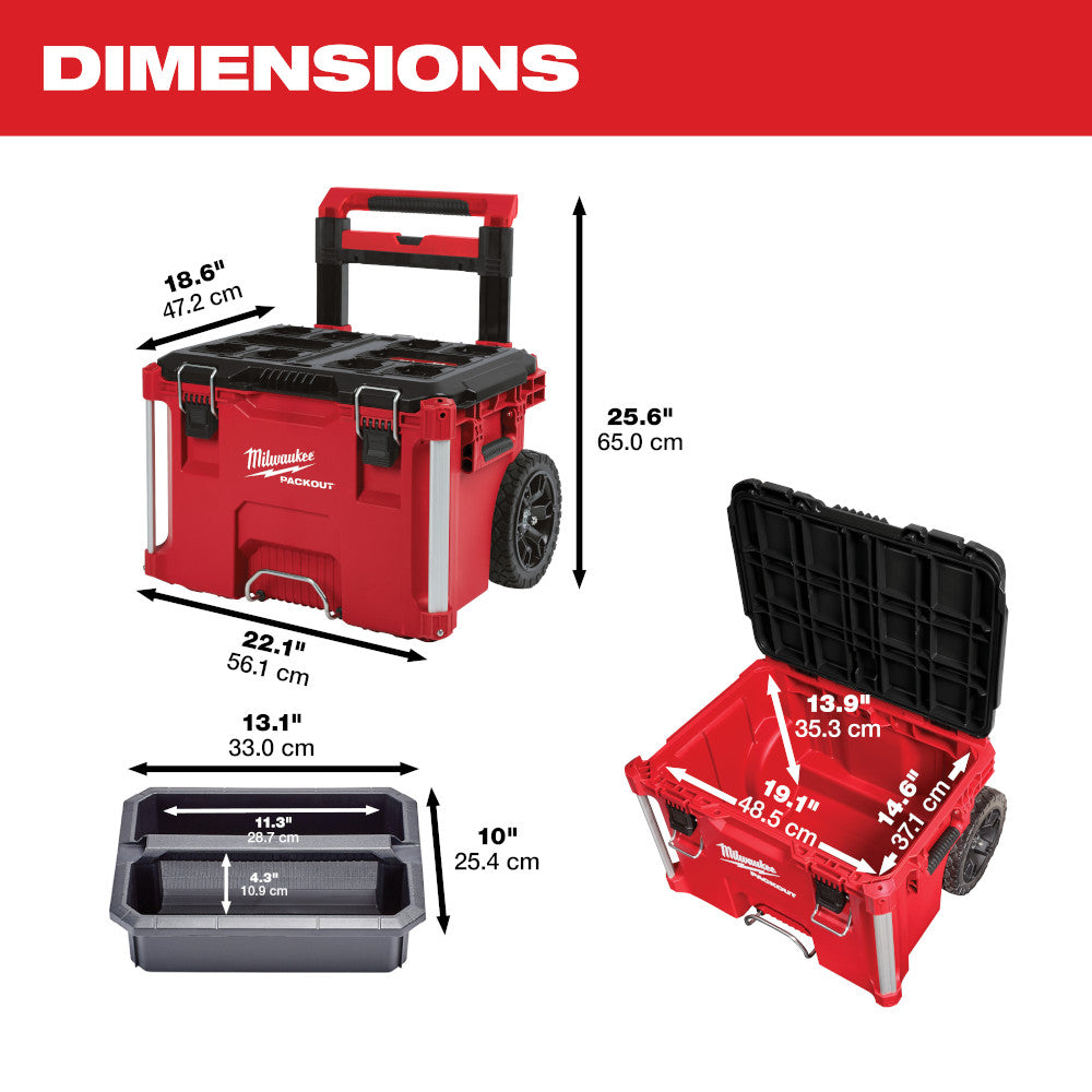 Milwaukee, 48-22-8426 PACKOUT Rolling Tool Box