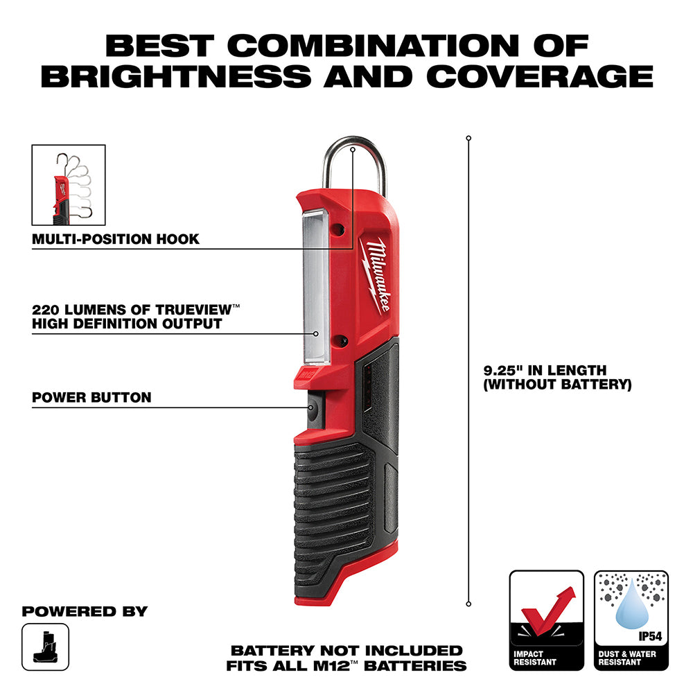 Milwaukee 2351-20 Bâton lumineux LED M12 220 lumens