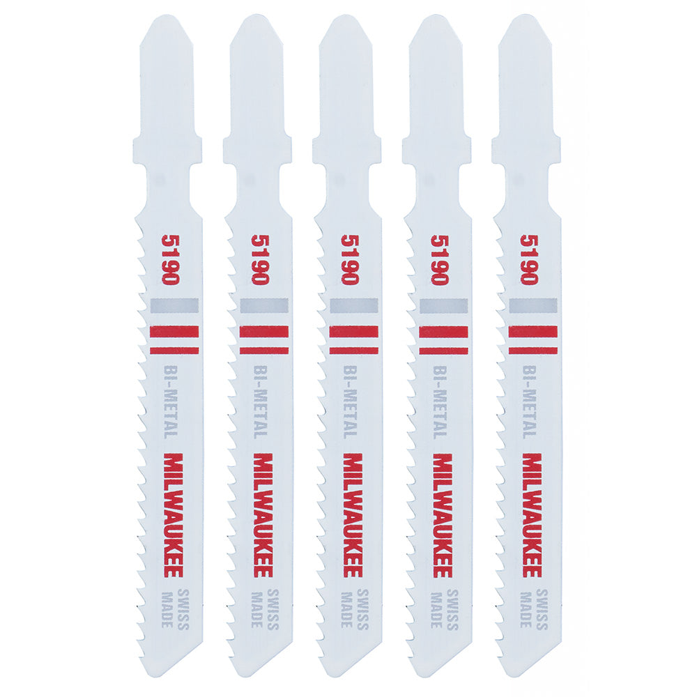 Milwaukee, 48-42-5190 3 in. 14 TPI Bi-Metal Jig Saw Blade - 5 Pack 75475