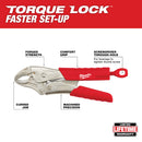 Milwaukee, 48-22-3402 2Pc 7 in. & 10 in. TORQUE LOCK Curved Jaw Locking Pliers Set With Grip