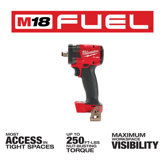 Milwaukee, 2855-20 1/2'' Compact Impact Wrench w/ Friction Ring (Bare Tool)