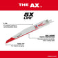 Milwaukee, 48-00-5027 12 in. 5 TPI The Ax SAWZALL Blade (5pk)