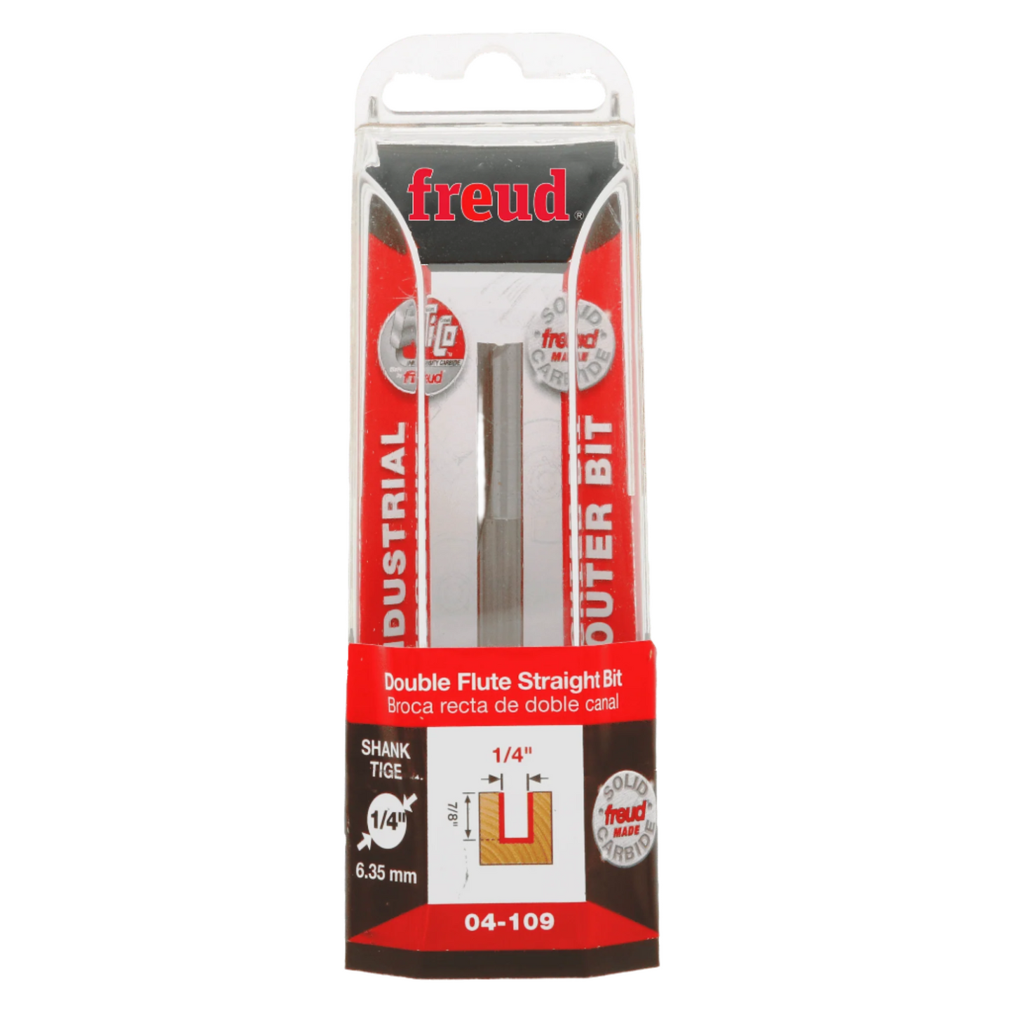 Freud, 04-109 1/4'' Double Flute Straight Router Bit 1/4'' Shank