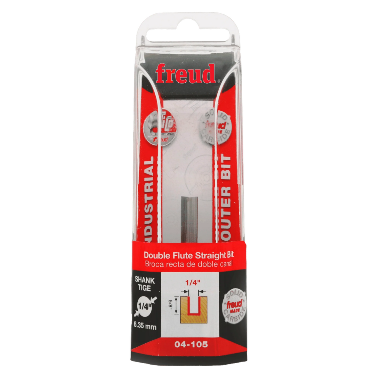 Freud, 04-105 1/4'' Double Flute Straight Router Bit 1/4'' Shank