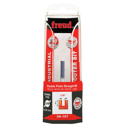 Freud, 04-107 1/4'' Double Flute Straight Router Bit 1/4'' Shank