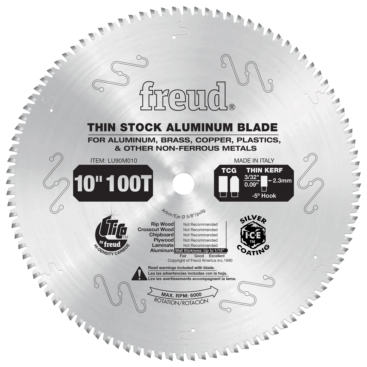 Freud, LU90M010 10in 100 Tooth TCG Thin Stock Non-Ferrous Metal Cutting Blade  5/8'' Arbor 13270