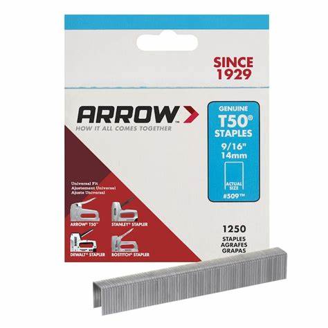 Arrow, 509 Genuine T50 Staples (9/16'')