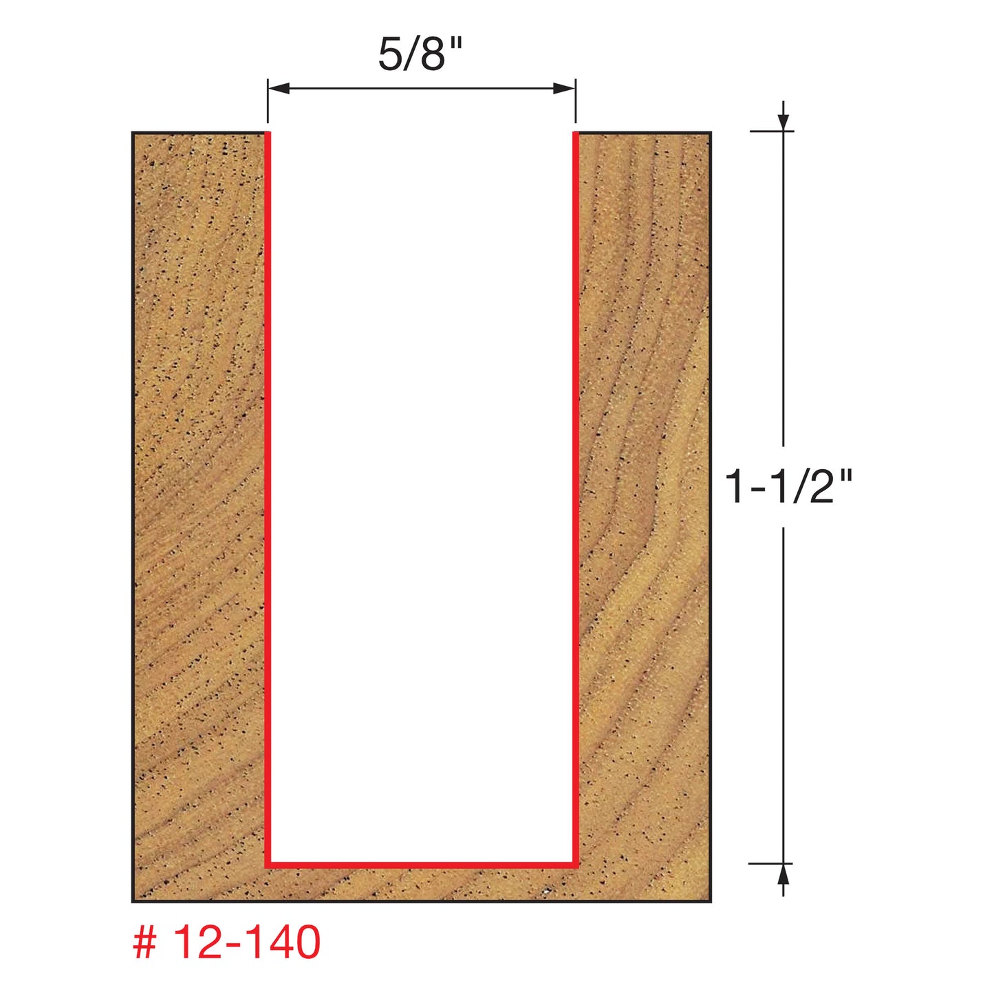 Freud, 12-140 5/8'' Double Flute Straight Router Bit 1/2'' Shank