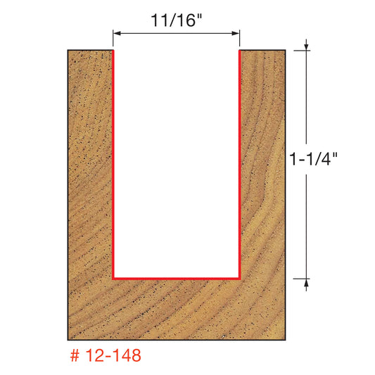 Freud, 12-148 Embout droit à double cannelure 11/16'', tige 1/2'' 13104