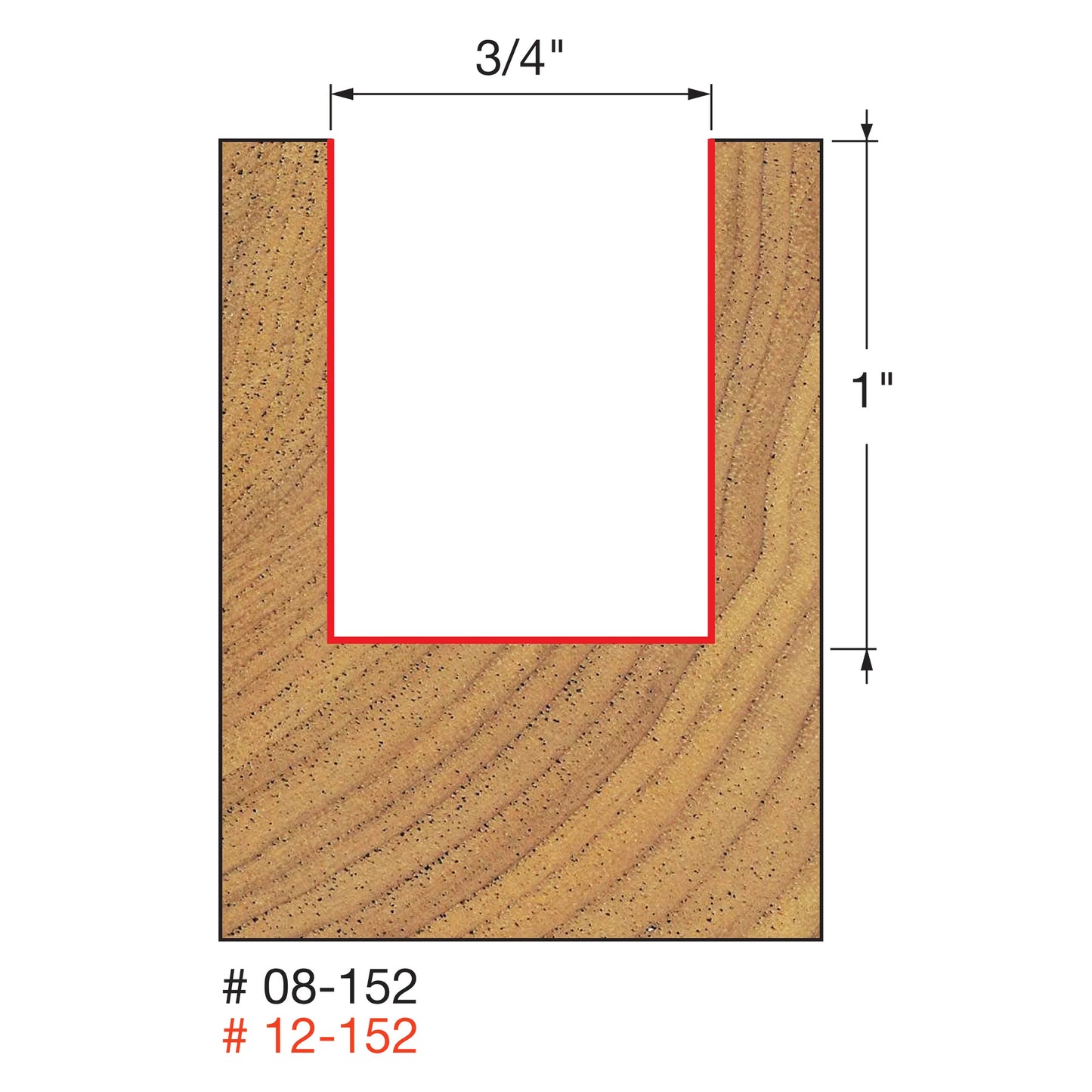 Freud, 12-152 3/4'' Double Flute Straight Router Bit 1/2'' Shank