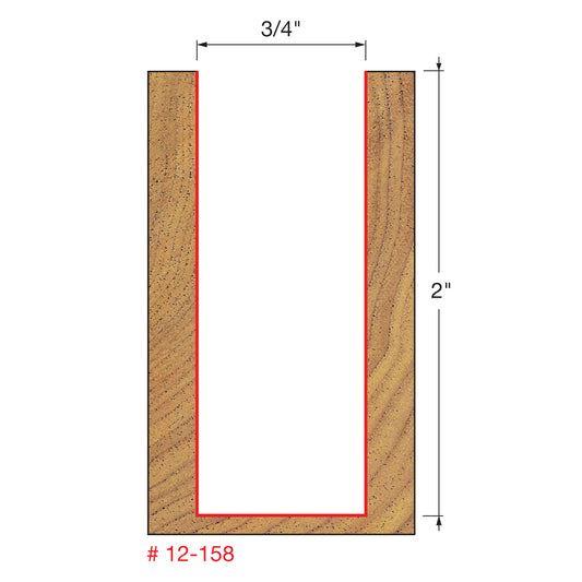 Freud, 12-156 3/4'' Double Flute Straight Router Bit 1/2'' Shank