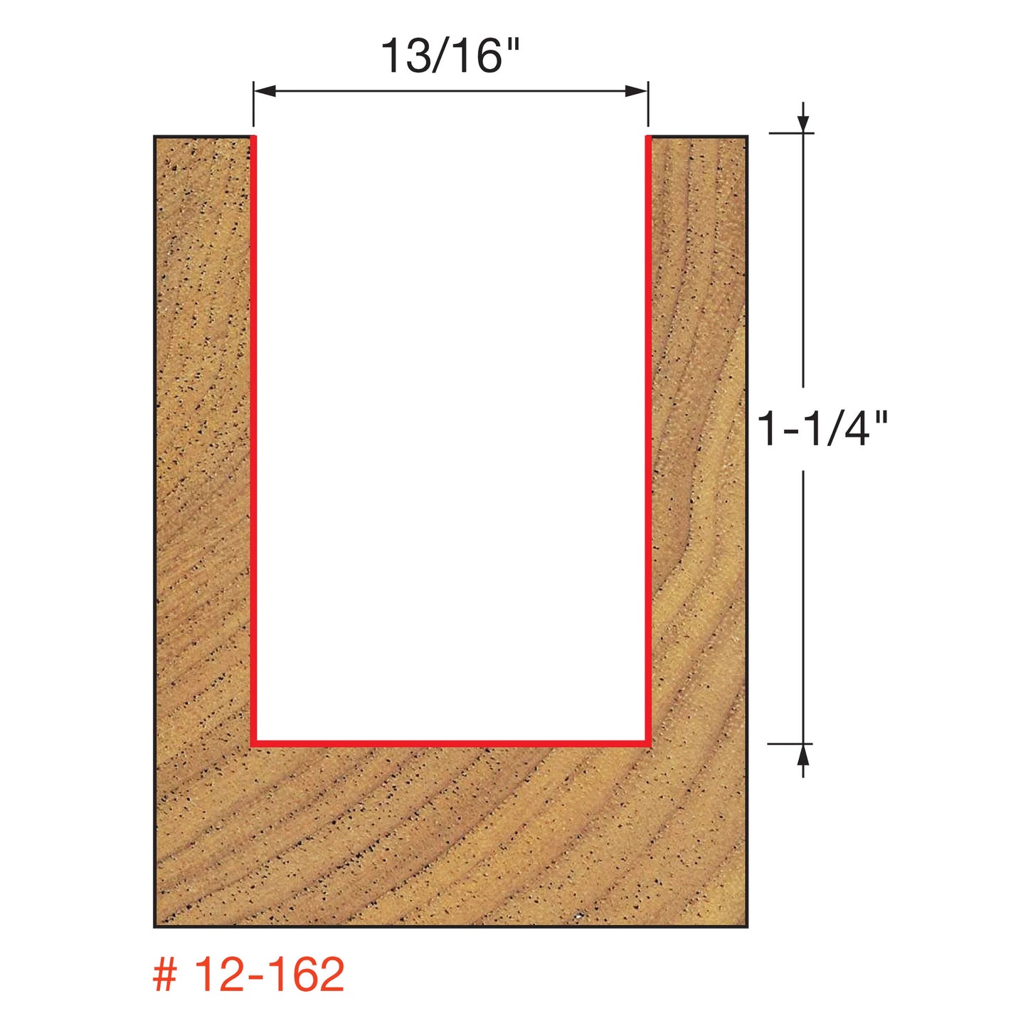 Freud, 12-162 1-3/16'' Double Flute Straight Router Bit 1/2'' Shank