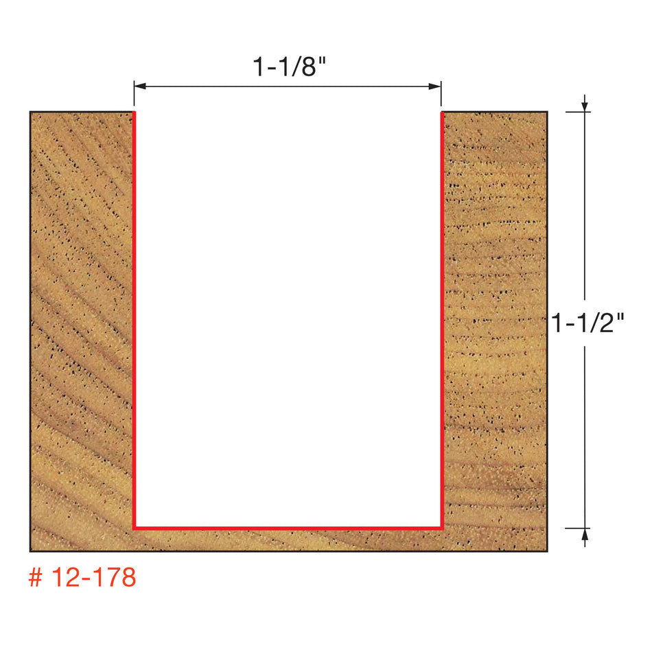 Freud, 12-178 Embout droit à double cannelure 1-1/8'', tige 1/2''