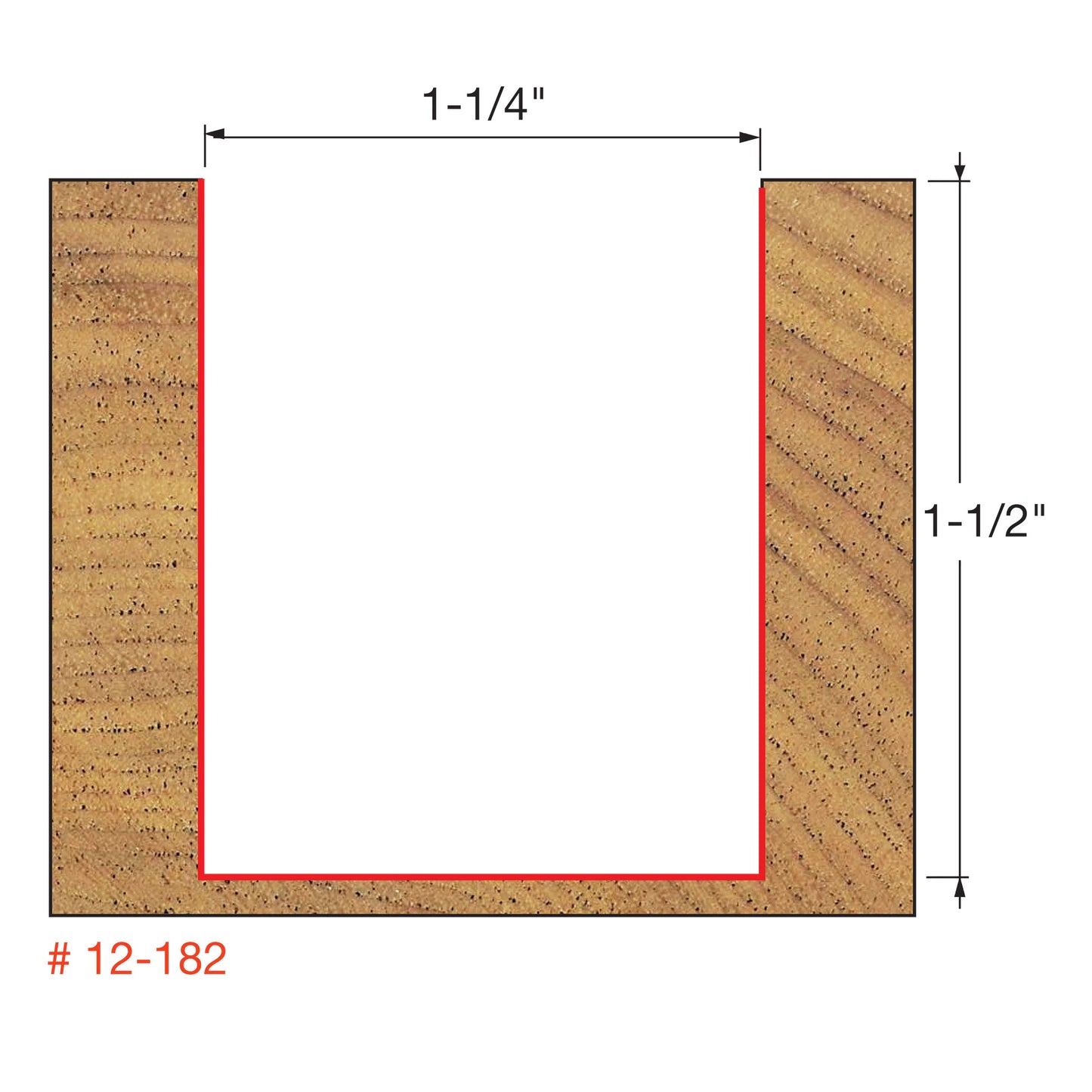 Freud, 12-182 1-1/4'' Double Flute Straight Router Bit 1/2'' Shank