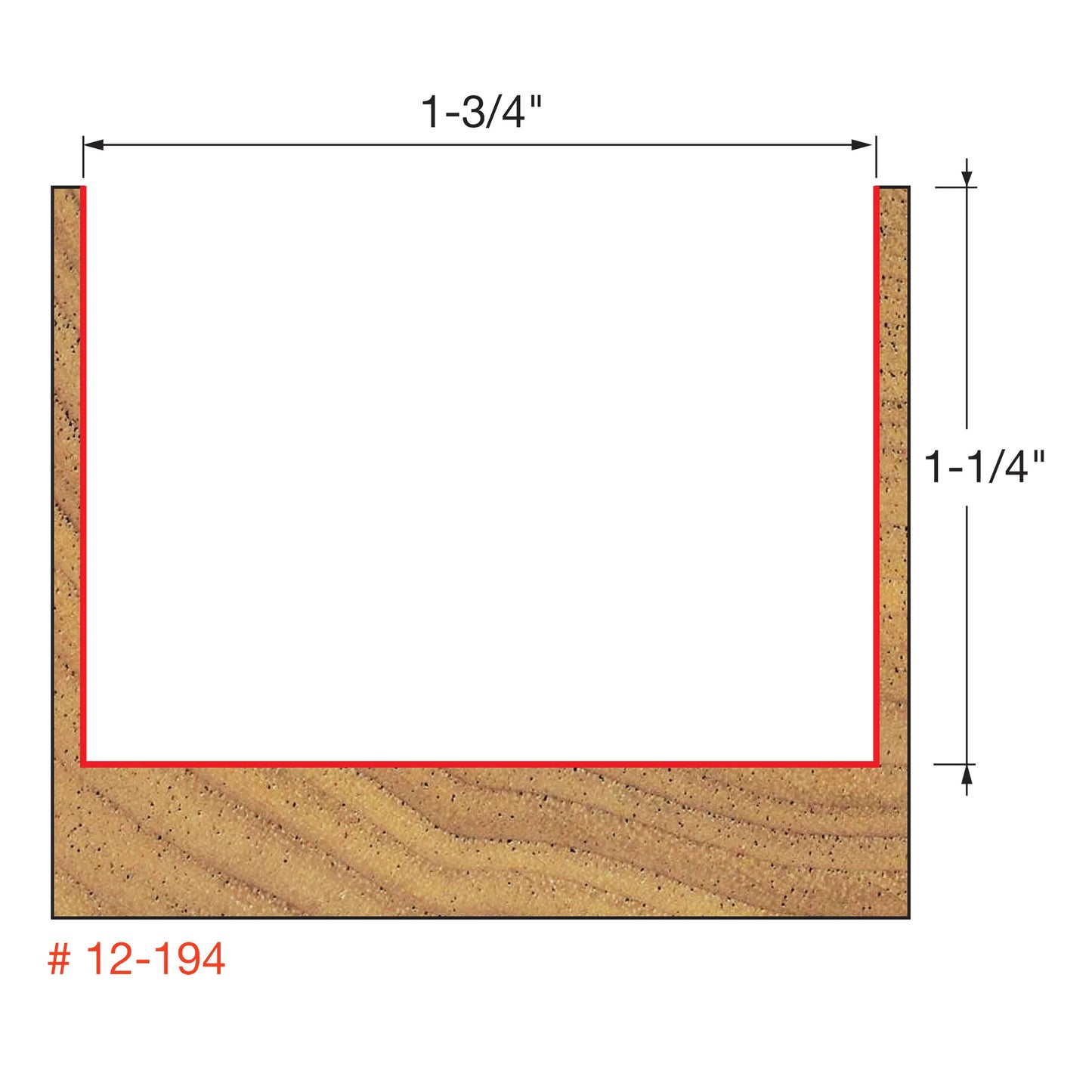 Freud, 12-194 1-3/4'' Double Flute Straight Router Bit 1/2'' Shank