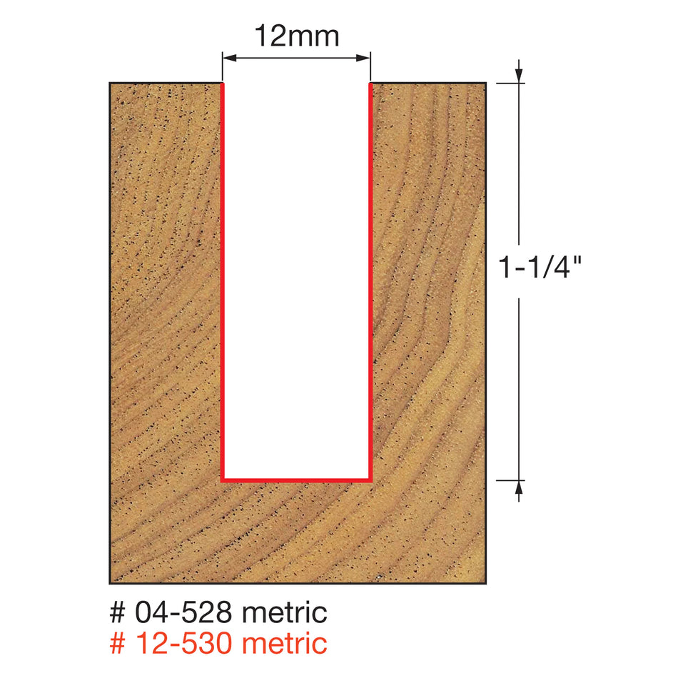 Freud, 12-530 Embout droit métrique à double cannelure 12 mm, tige 1/2''