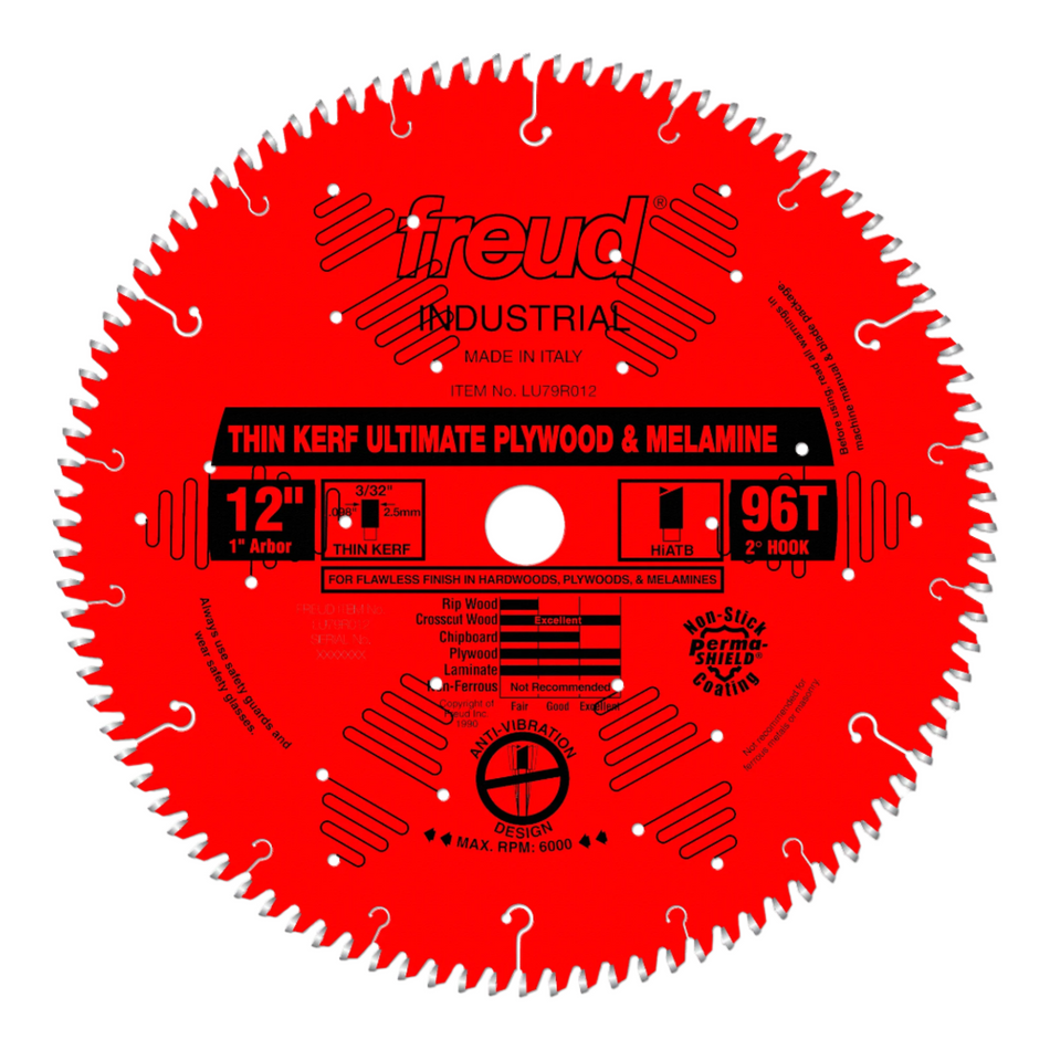 Freud, LU79R012 12'' Thin Kerf Ultimate Plywood and Melamine Saw Blade