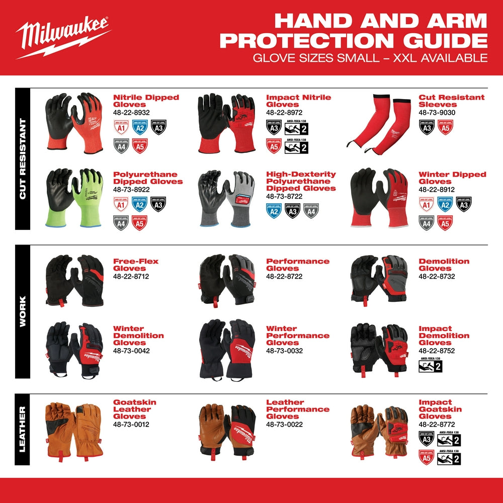 Milwaukee, 48-22-8731 Demolition Gloves Medium