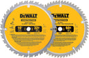 DeWalt DW3106P5 Saw Blades 2pk 10-Inch 60-Tooth Crosscutting Saw Blade and 10-Inch 32-Tooth General