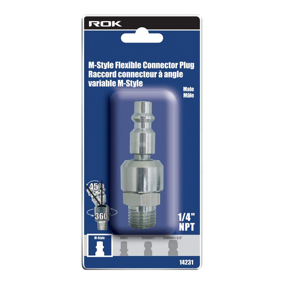 ROK,  14231 Flexible Connector Plug 1/4'' NPT