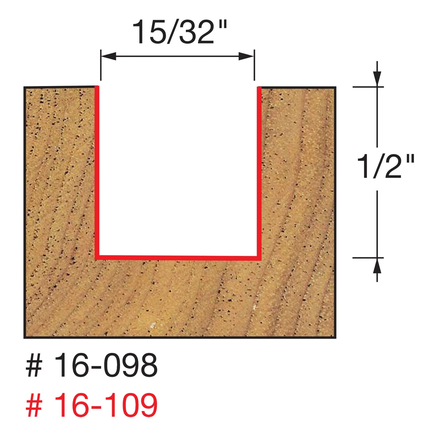 Freud, 16-098 Mèche à mortaiser 15/32'', tige 1/4''